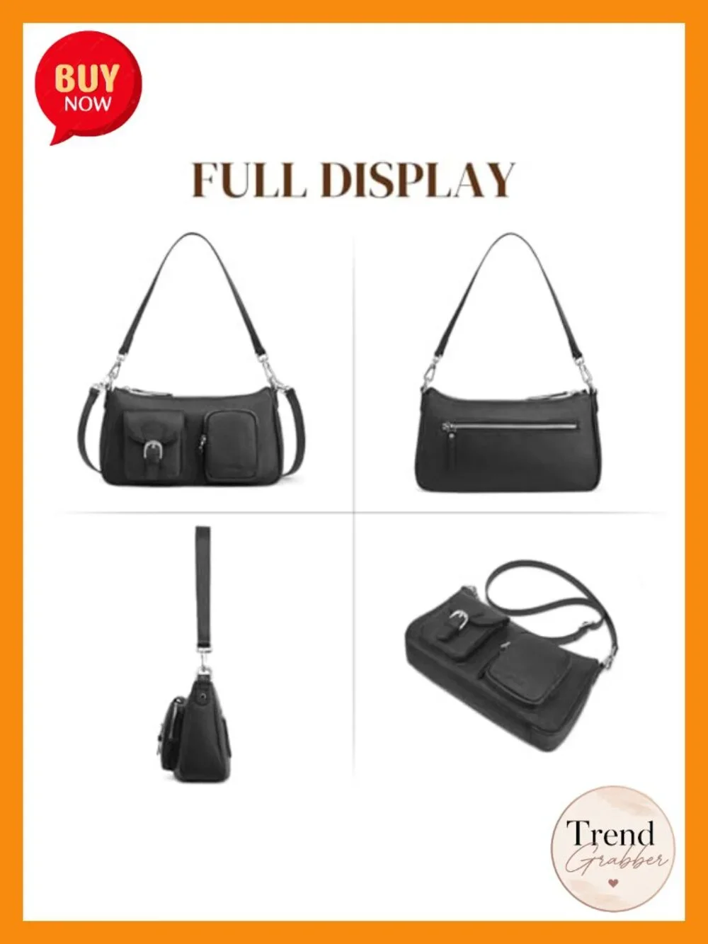 Leather Hobo Bag for Women Crossbody Shoulder Purse Handbag